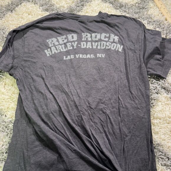 Harley Davidson Red Rock Las Vegas Men's Gray‎ Size Lg Motorcycles HD - Picture 7 of 7